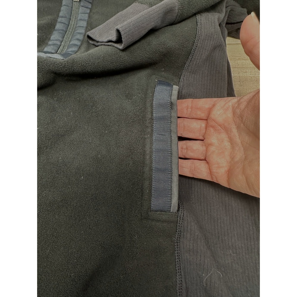 LULULEMON Post Chaturanga 1/2 Zip Pullover Sweatshirt Fleece‎ Jacket Black Sz 4 - Picture 7 of 14
